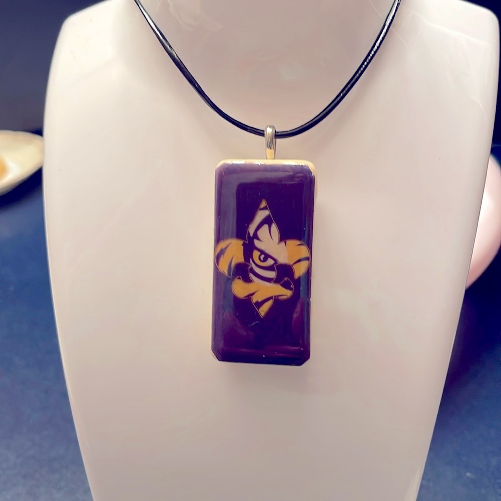 LSU tigers eye of the tiger domino necklace